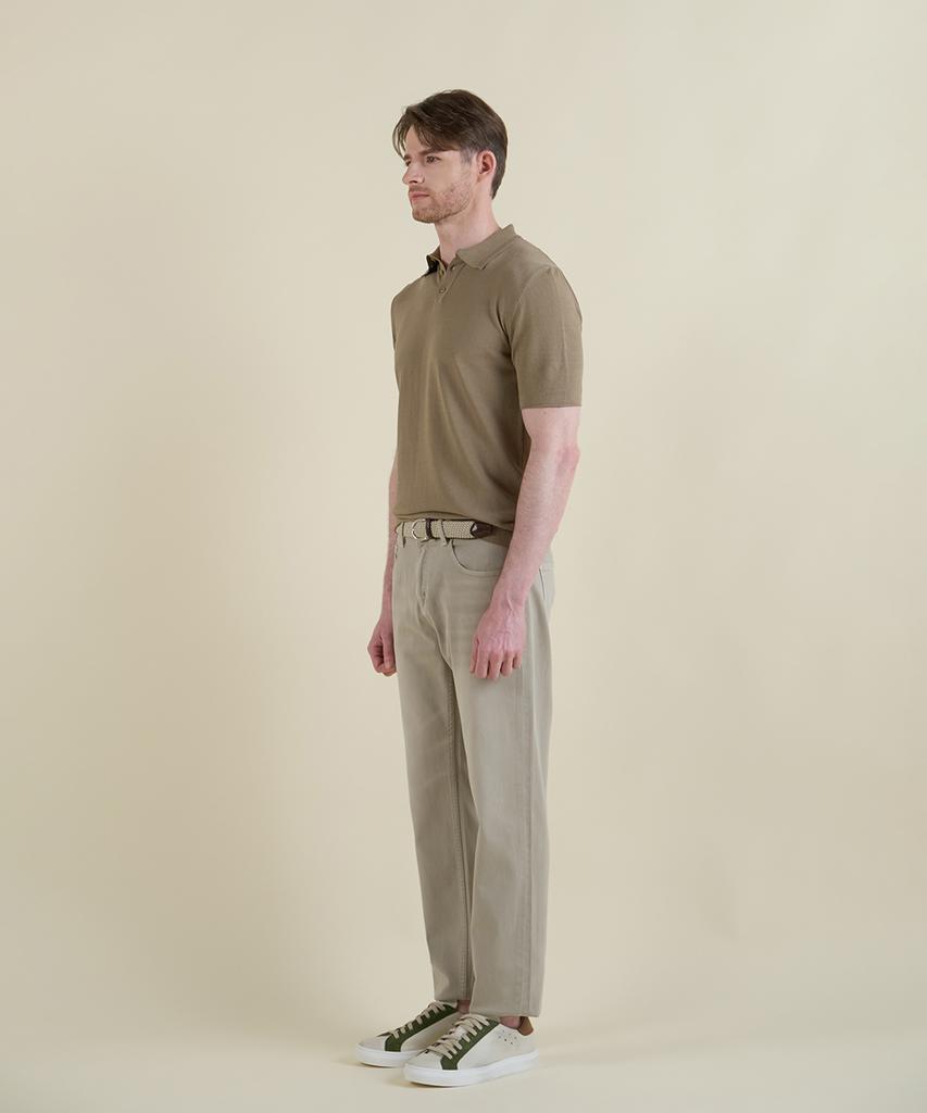 PANICALE Sabia Herringbone Short Sleeve Polo Knit
