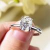 7x9mm Oval Cut Full Moissanite Ring for Women   CopperHidden Halo Diamond Rings Engagement Wedding Band Jewelry Gift