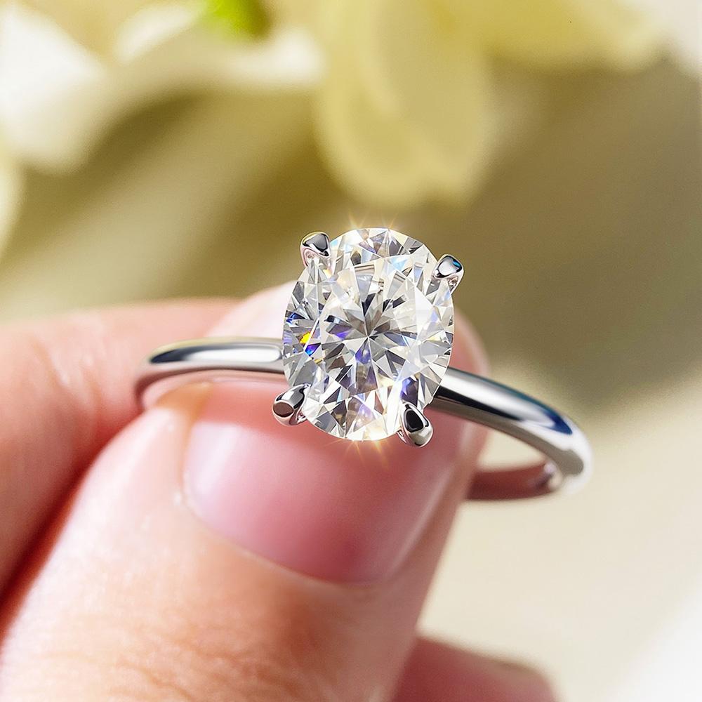 7x9mm Oval Cut Full Moissanite Ring for Women CopperHidden Halo Diamond Rings Engagement Wedding Band Jewelry Gift