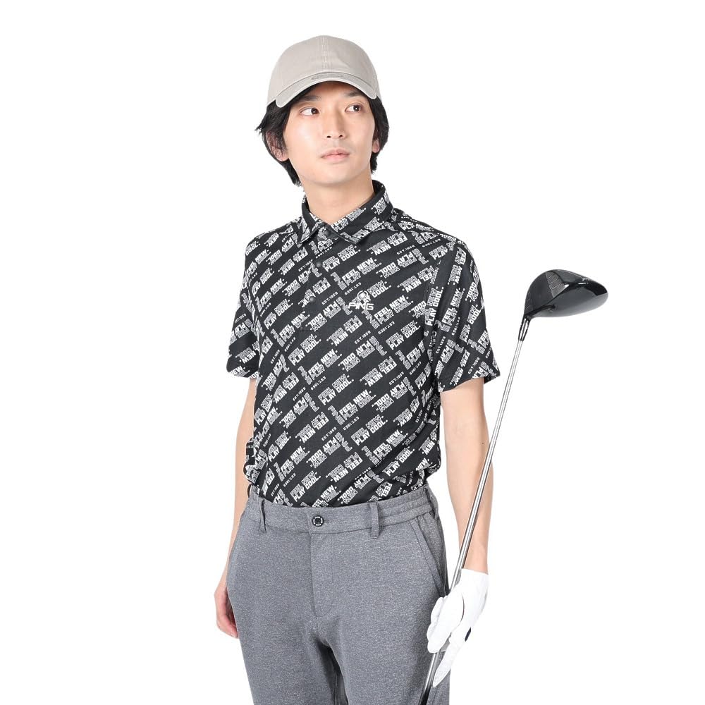 Ping Apparel Short Sleeve Polo Shirt Logo Golf Size M Men's (Bias Print) / / 621-3160301 010_Black,
