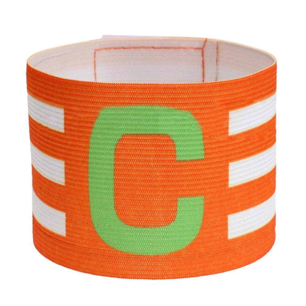 

Soccer Player Captain Group Armband Adjustable Brazalete Capitan Band Breathable Stripe Arm Band Clear Icon for Football Captain помаранчевий