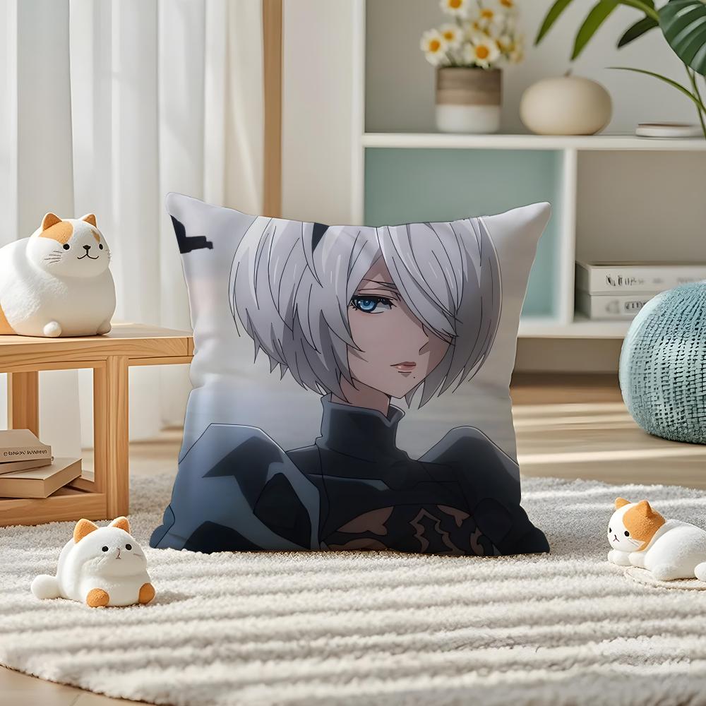 Video Game Cool N-NieR Automata Sexy Pillow Case Silky Elegant Comfort Sofa Bed Invisible Zipper