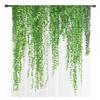 Plant Green Rattan Leaves White Chiffon Sheer Curtains for Living Room Bedroom Decoration Window Voiles Tulle Drapes Curtain