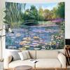 Monet Water Lilies Tapestry Green Floral Plant Tapestries Aesthetic Monet Wall Art Posters Nature Flower Garden Landscape Small