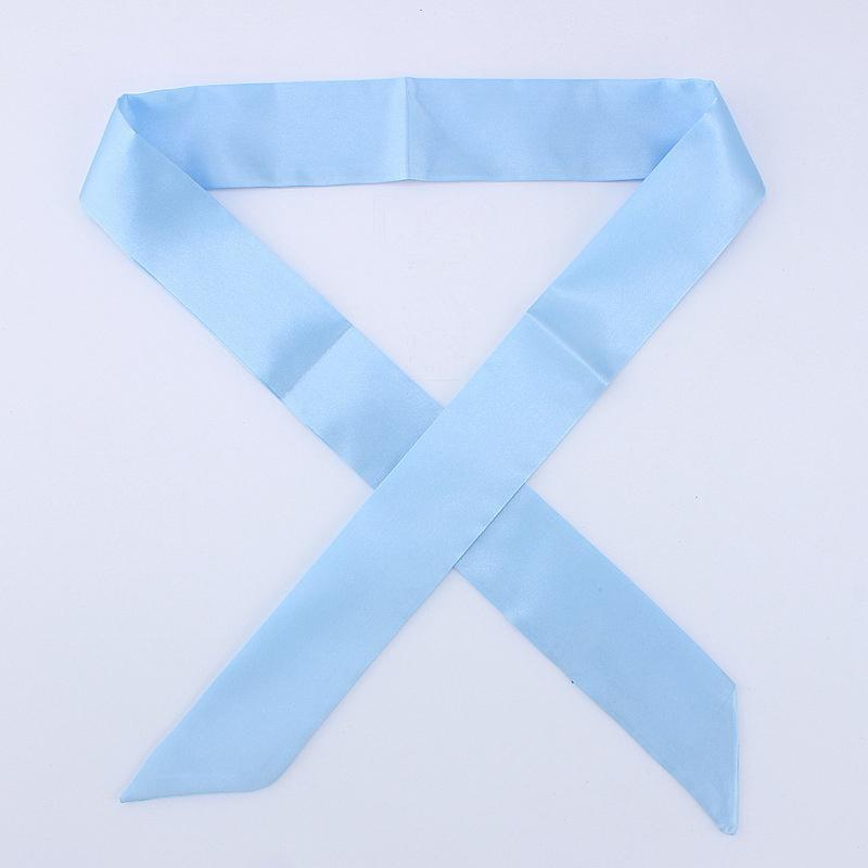 4x100cm Satin Silk Narrow Scarf Neckerchief Solid Neck Scarves Long Silk Thin Scarf Tie Black Bag Ribbon Headbands Choker