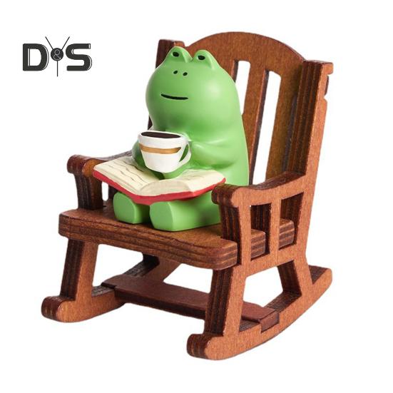 

Забавная скульптура лягушки из смолы, Невыцветающая уникальная забавная скульптура лягушки, украшение для рабочего стола зелёный