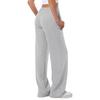 Women Pants Elastic High Waist Wide Leg Casual Trousers with Adjustable Drawstring Pockets Pure Color Loose Fit Long Pants