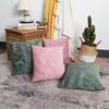 1Pc Velvet Leaf Throw Pillow Covers, Modern Square Decorative Pillowcase, Neutral Palm Cushion Case for Sofa Couch 18 x 18 Inch