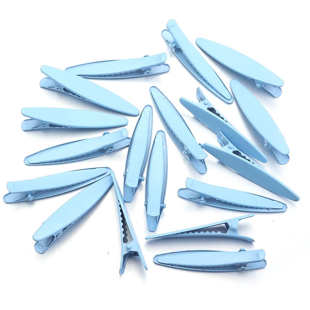 20pcs Metal Hair Clips Colorful 6cm Oval Geometric Hairpin Hair Side Clips Duckbill Clip Barrettes For Women Hair Accessories