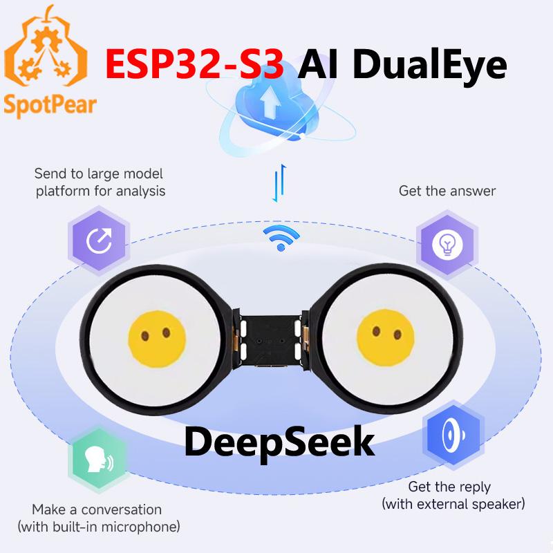 ESP32-S3 AI DualEye TouchEye N16R8 1.28inch IPS Displays For XiaoZhi Deepseek Supports Wi-Fi / Bluetooth 5 Waveshare