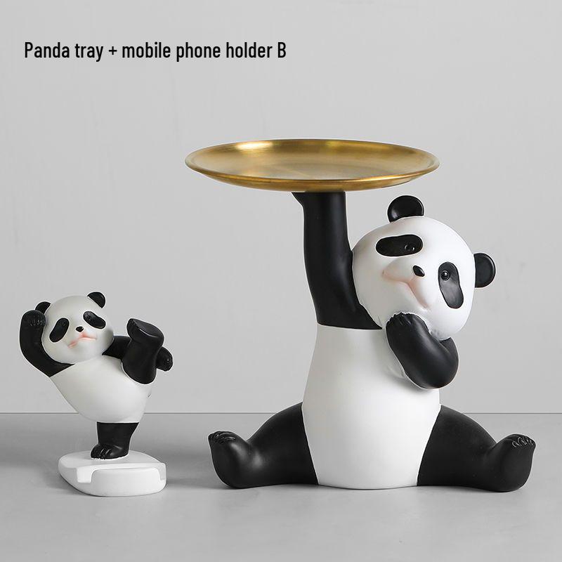 Kreativ Panda Tissuebox & Förvaringsorganisatör för Vardagsrum eller Matbord