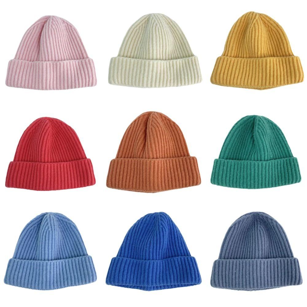 Candy Color Beanie Cap Solid Color Skullies Beanies Fashion Kids Beanie Hat Autumn Winter