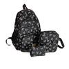 3 Pcs/Set Women Bow Bag Backpack Clutch Shoulder Bag Set Travel Rucksack with Bow Pattern for School Camping Travel