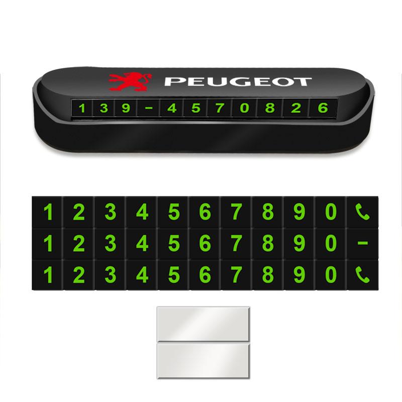 1Pcs Car Temporary Parking Card Sticker Phone Number Card Plate For Peugeot 308 408 508 RCZ 208 3008 2008 206 207 108 406 407 408 206 207 208 306 307