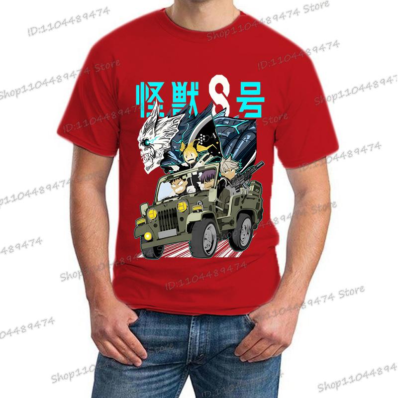 Funny Manga Kaiju No 8 Streetwear Japanese Y2K Anime Men T-shirt Casual Short Sleeve Harajuku Kafka Hibino Men's Clothing Tops