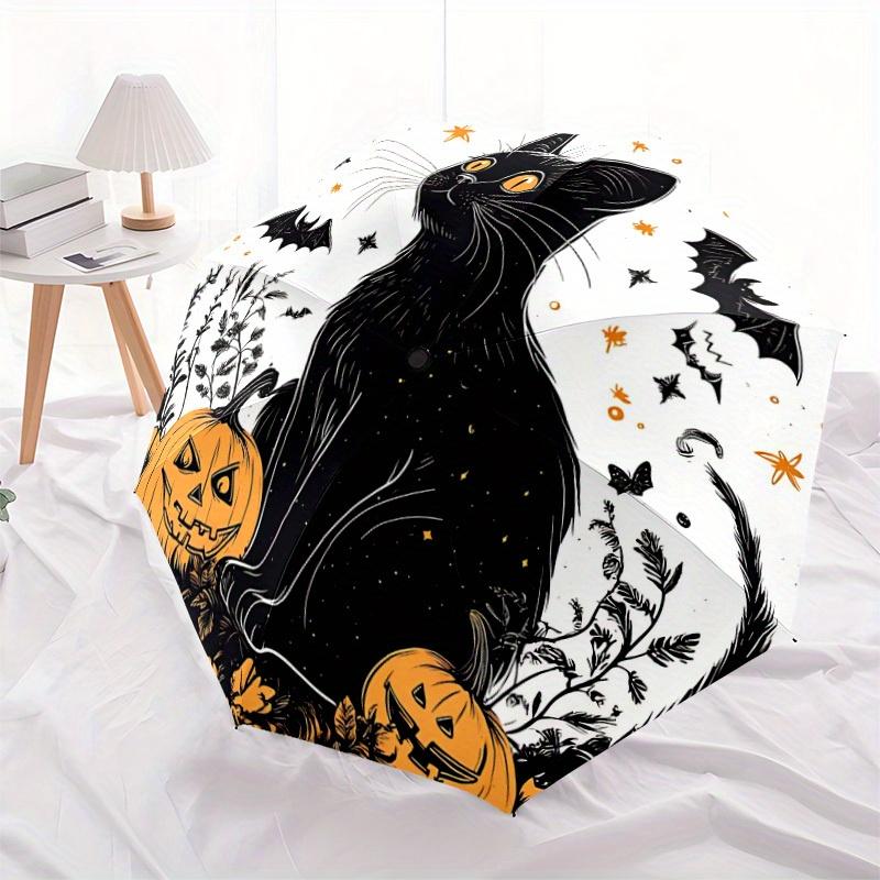 1pc Halloween Cat Automatic Open/Close Umbrella, Ideal Fan Gift for Birthday, Christmas, Outdoor Essentials, Trendy Fashion Yy250828012