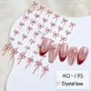 3D Crystal Bow Nail Stickers: Cute Black & White Self-Adhesive Embossed Decals