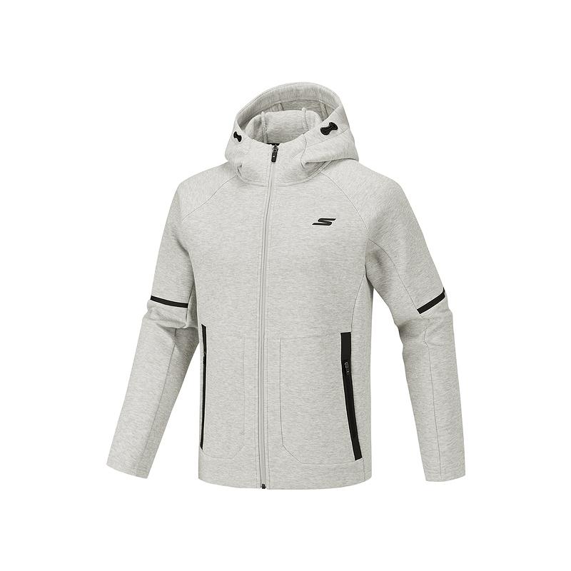 Skechers Zippered Hooded Long Sleeve Simple Jacket Men jackets P126M032-066A L