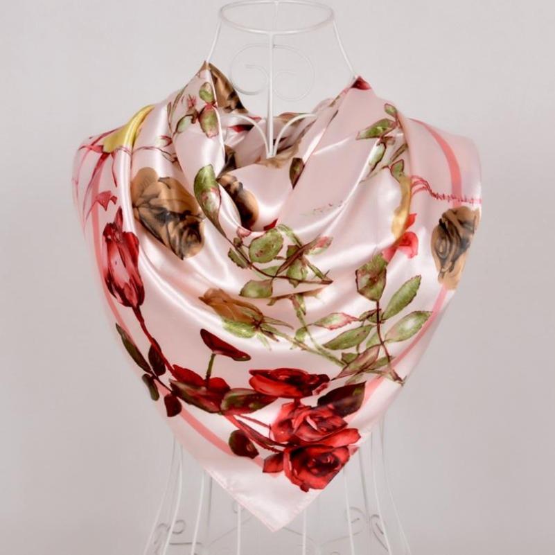 Black Gold Silk Scarves Bufandas Female Scarfs Shawl Fashion Elegant Satin Square Scarves Fall Winter Brand Silk Scarf Hijab