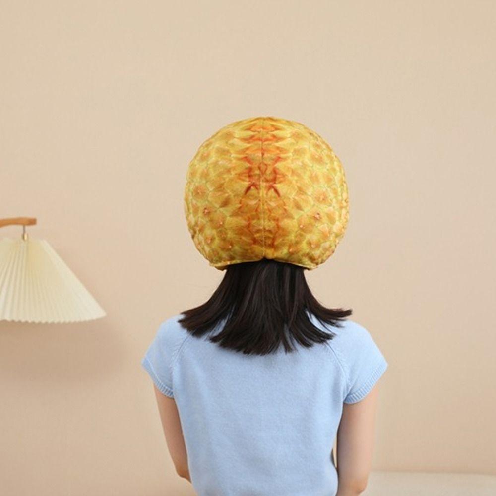 Cartoon Durian Plush Hat Unique Durian Photo Hat Novelty Food Shape Hat Festival