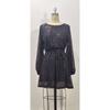 Women Sequins Round Neck Long Sleeve Casual Commute Bodycon Mini Dress