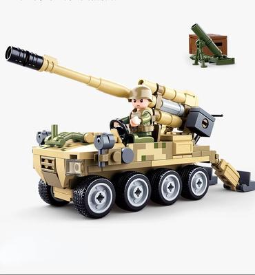 159pcs 120 Wheeled Self Propelled Gun Car Modeling Toys, Suitable for Boys and Girls Christmas Gifts