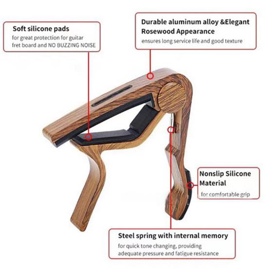 Guitar Capo High Strength One-Handed Operation Easy To Use Acoustic Guitar String Steel Ukulele Capo Guitar Picks