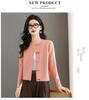 Women's Wool Knit Cardigan - Autumn 2025, Round Neck, Colorful Buttons, Short Sweater Coat