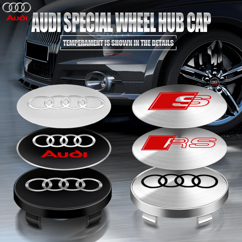 For Audi A4 4Pcs Car Wheel Hub Caps Auto Emblem Tyre Center Covers Accessories For Audi A1 A2 A3 A4 A5 A6 A7 A8 S Quyttro Sline RS Q2 Q3 TT