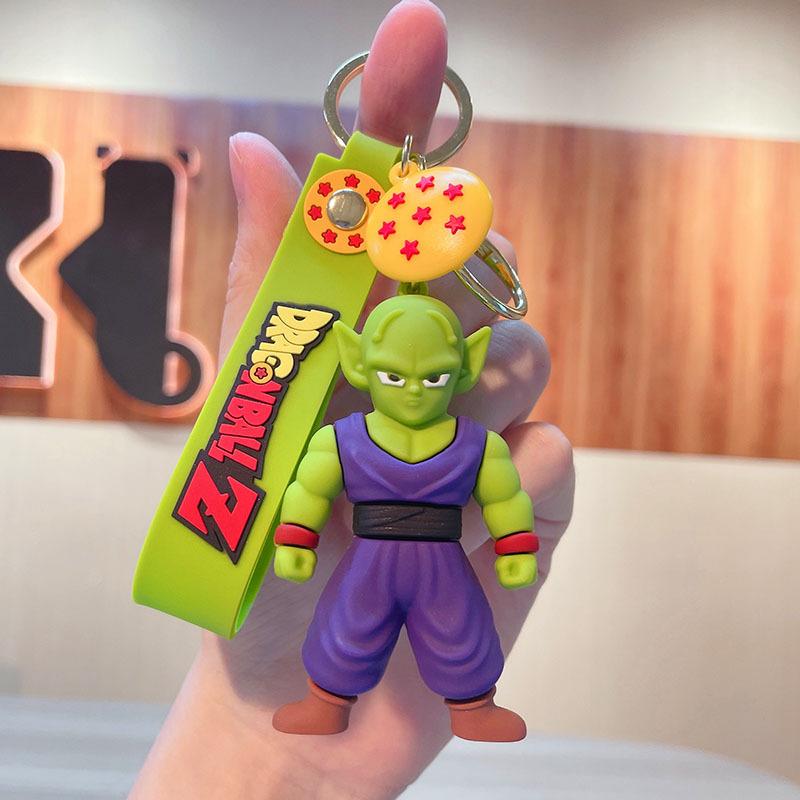 Anime Dragon Ball Keychain Fashion Jewelry Son Goku Vegeta Piccolo Action Figures 8CM PVC Key Ring for Men Women Bag Pendant