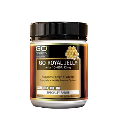 Go Healthy Go Royal Jelly Fresh Royal Jelly 180 Tablets Veggie Capsule Vitamin B Parents Senior Nutrition, 180 Tablets, 1 Piece