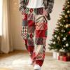 Men's Casual Pants with Christmas Print, Loose Fit Comfortable Streetwear for Holiday Parties