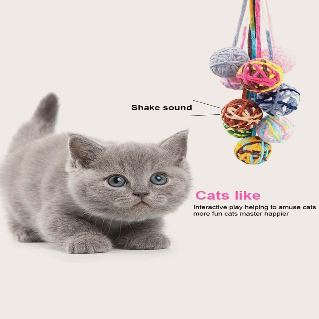 1pc-Colorful Interactive Cat Toy Ball - Fun Plush Kitten Chew Soft Pet Supplies Ideal for Kittens' Entertainment and Teething