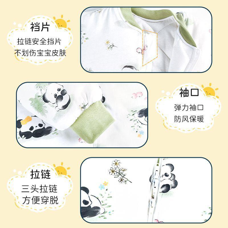 Winter Cotton Padded Sleep Sack Toddlers 3-8 Years Warm Long Sleeve Anti-Kick Sleepwear Girls Boys