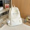 Schoolbag Solid Color Student Backpack English Cartoon Embroidery High Value School Bag Female Class Travel Commuting Versatile Backpack