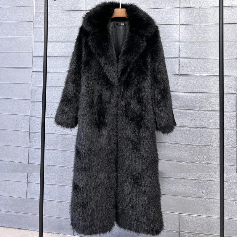 Cappotto di Pelliccia Sintetica Toka da Donna Pelliccia Sintetica con Collo Lungo da Abito Cappotto Invernale da Donna Super Lungo Cappotto di Pelliccia Donna