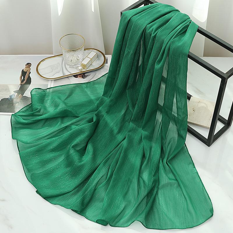 170X70Cm Silk Scarf Shawl Solid Southeast Asian Headscarf Large Travel Shawl Versatile Textured Chiffon Scarf Wrap Poncho Hijabs