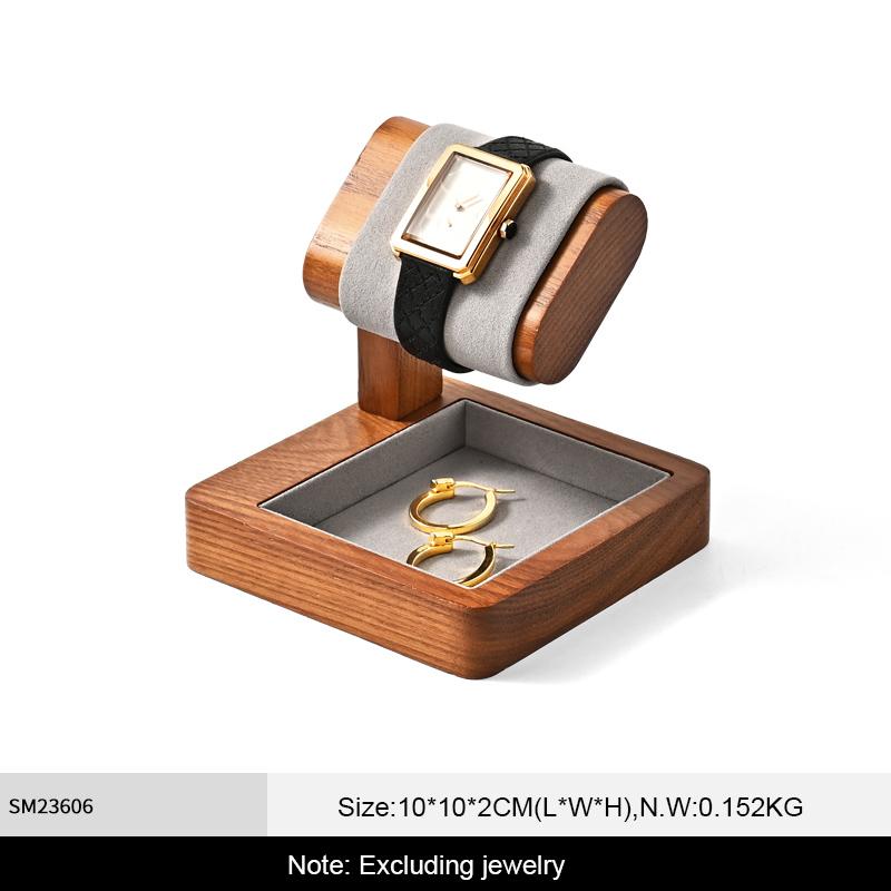 Solid Wood Watches Display Stands Base Watch Necklace Bracelet Organizer Rack Bangle Scrunchie Headband Showcase Stands