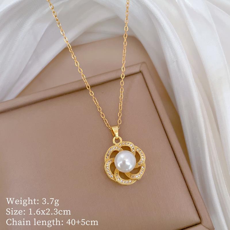 Mickey Head Heavy Industry Necklace Women'S Copper Micro-Inlaid Real Gold Electroplating Delicate Clavicle Chain Neck Chain