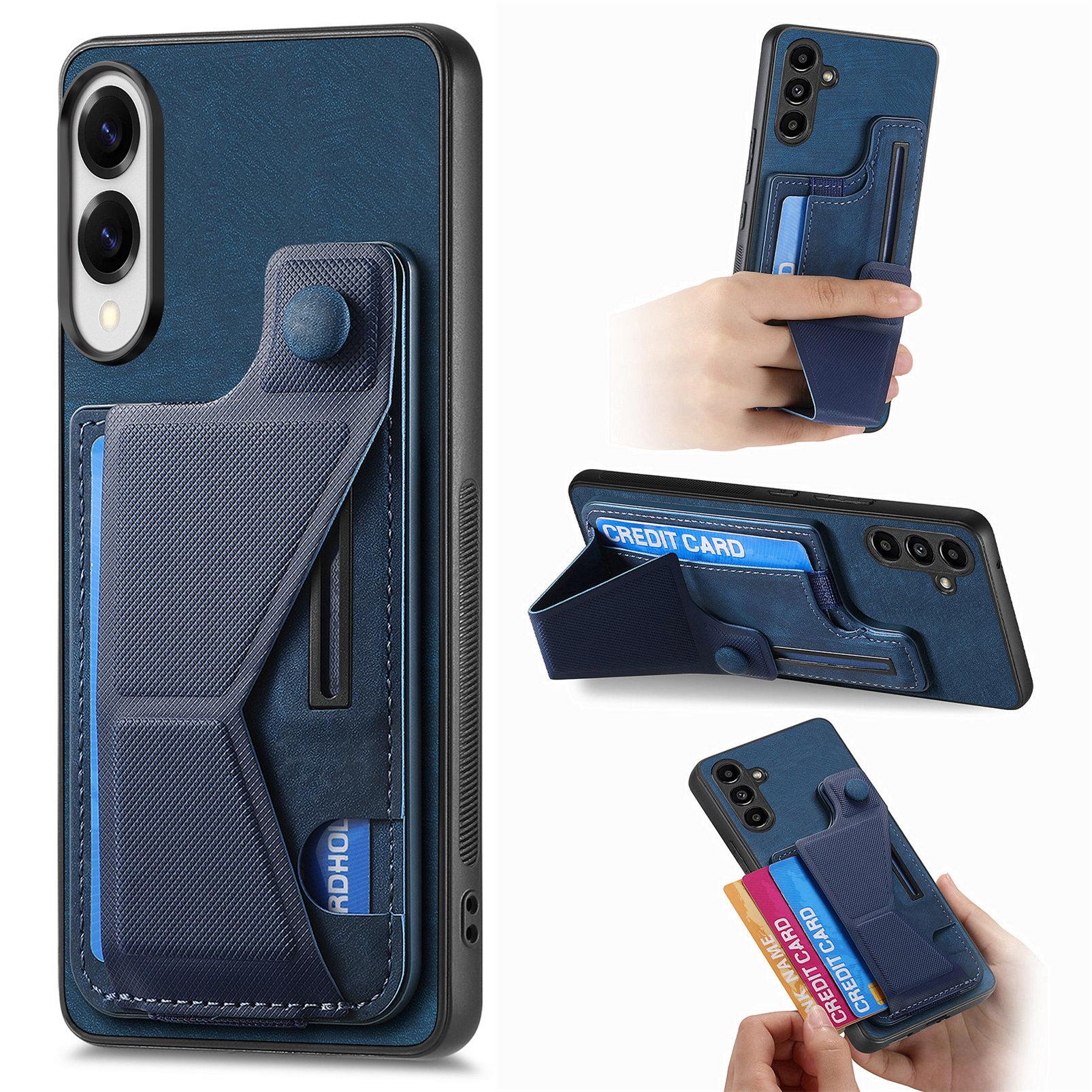 

Для Samsung Galaxy S25 Edge Чохол з відділенням для картки, підставкою, ретро шкіряна задня кришка Blue