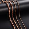 2/3/4/5mm Klasyczny Męski Stal Nierdzewna Rolo Kwadratowy Sześcian Łańcuszek Naszyjnik dla Mężczyzn Kobiet Posrebrzany Różowym Złotem Choker Metalowa Biżuteria