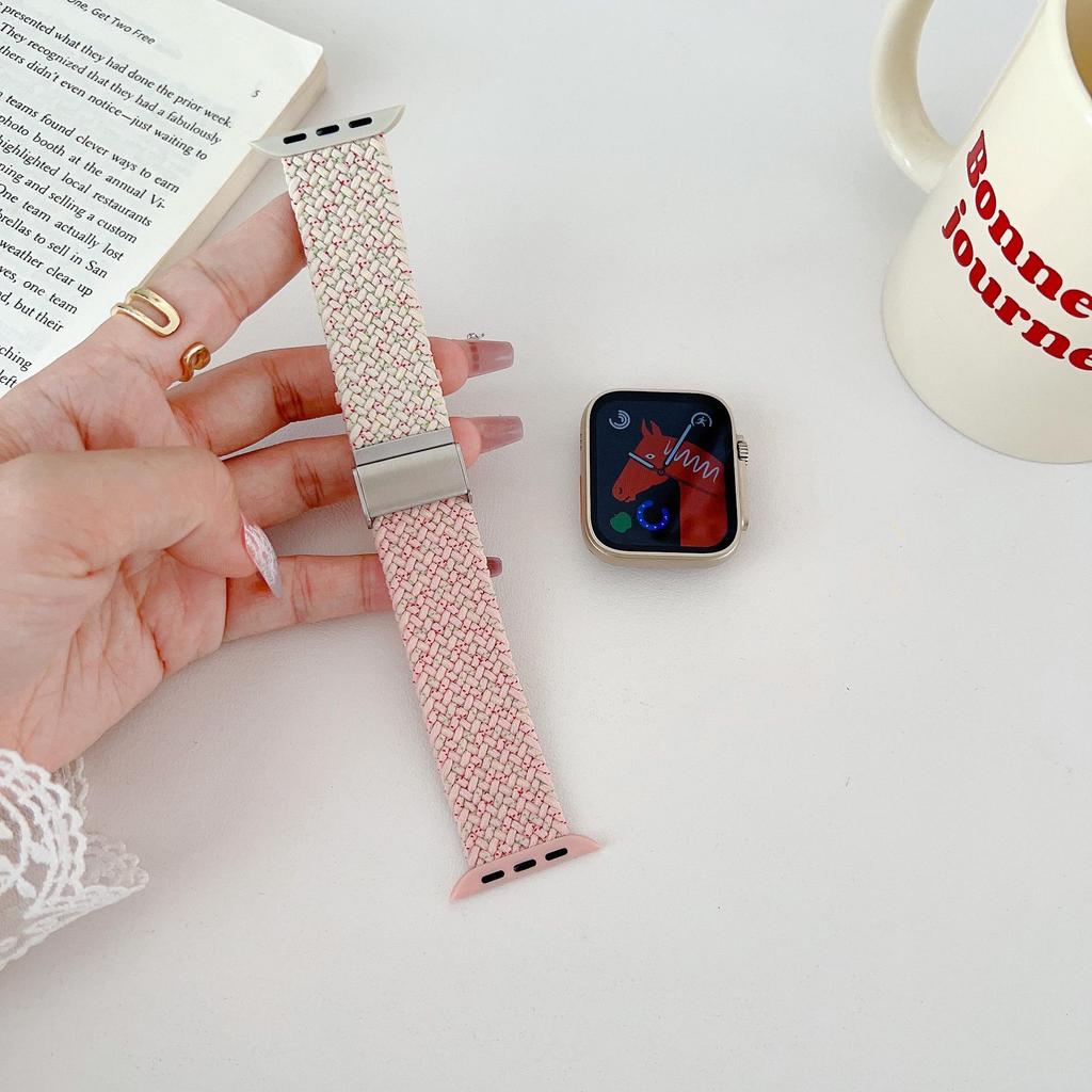 Colorful Elastic Nylon Band for Apple Watch (9, S10, SE, 8, 7, 6, 5)