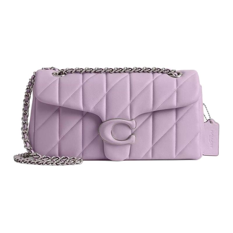 Coach Tabby 26 Logo Jacquard Quilted Flap Napa Leather Hobo Crossbody Bag Medium Women bags Light-Purple CP147-LHSF1