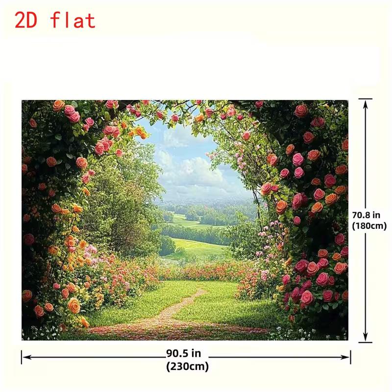 Romantic Garden 2D Backdrop, Secret Garden & Rose Path Photo Background