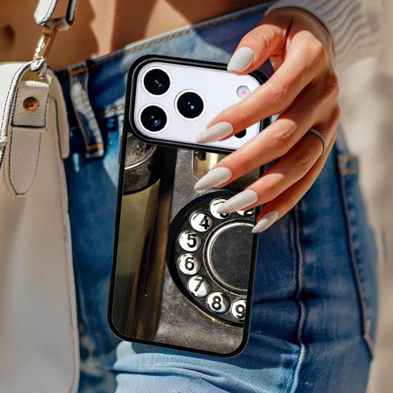 Retro rotary dial telephone Phone Case For iPhone 17 Air 14 15 13 12 Max Cover For Apple 16e 11 Pro Max Plus Coque