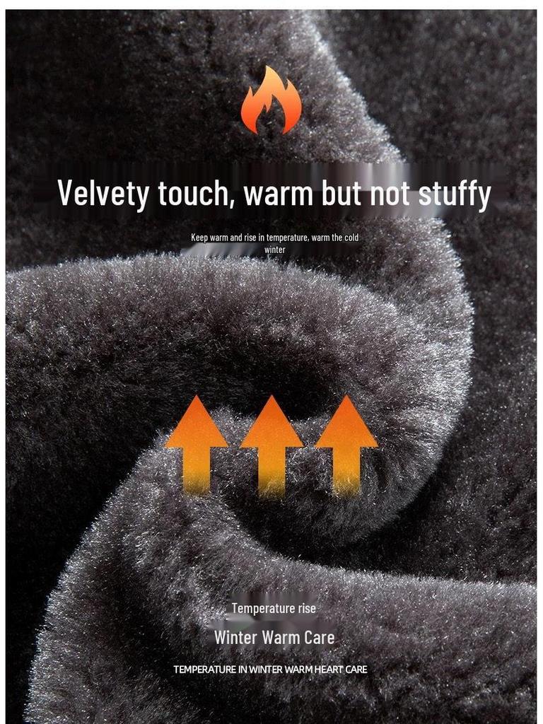 Woodpecker Men's Fleece-Lined Winter Jacket: Thick, Cotton-Padded, Cold-Proof Coat for Middle-Aged and Elderly.