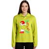 Women's Stand-up Collar Long-sleeved Pullover Top, Christmas Print Sports Top
