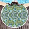 Ethnic Plaid Beach Creative Swimming Towel Microfiber Round Beach Towel Mandala Stripes Adult Large Round Bath Towel
