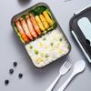 2 Compartment Insulated Lunch Box PP Bento Lunch Box Portable Leakproof Lunch Box  For Camping