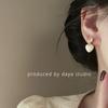 Prelude to Fall: French Retro Zircon Heart Drop Enamel Earrings